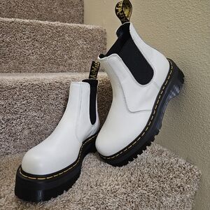 Dr. Martens White Ankle Boots